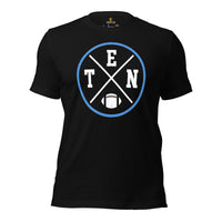 Tennessee Football Emblem Fanatic Vintage Graphic T-Shirt: Retro Style, Ideal Gifts for Him & Her, Football Fans - Game Day Shirt - Black
