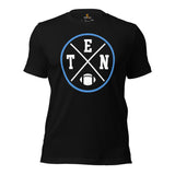 Tennessee Football Emblem Fanatic Vintage Graphic T-Shirt: Retro Style, Ideal Gifts for Him & Her, Football Fans - Game Day Shirt - Black