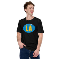 Los Angeles, California Football Fanatic Vintage Graphic T-Shirt: Gift Ideas for Him & Her, Football Fans - Retro Style Game Day Shirt - Black