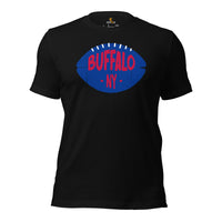 Buffalo, New York Football Fanatic Vintage Graphic T-Shirt: Gift Ideas for Him & Her, Football Fans - Game Day Retro Style Shirt - Black