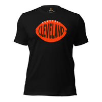 Cleveland, Ohio Football Fanatic Vintage Graphic T-Shirt: Gift Ideas for Him & Her, Football Fans - Retro Style Game Day Shirt - Black