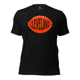 Cleveland, Ohio Football Fanatic Vintage Graphic T-Shirt: Gift Ideas for Him & Her, Football Fans - Retro Style Game Day Shirt - Black