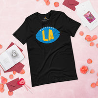 Los Angeles, California Football Fanatic Vintage Graphic T-Shirt: Gift Ideas for Him & Her, Football Fans - Retro Style Game Day Shirt - Black