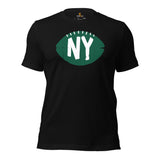 New York Football Fanatic Vintage Graphic T-Shirt: Gift Ideas for Him & Her, NY Football Fans - Retro Style Game Day Shirt - Black