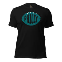 Philadelphia Football Fanatic Vintage Graphic T-Shirt: Gift Ideas for Him & Her, Football Fans - Retro Style Game Day Shirt - Black