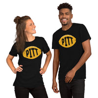 Pittsburgh Football Fanatic Vintage Graphic T-Shirt: Gift Ideas for Him & Her, Football Fans - Retro Style Game Day Shirt - Black, Unisex