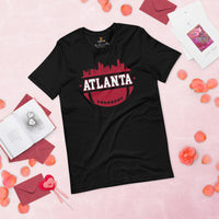 Atlanta Skyline Football Fanatic Vintage Graphic T-Shirt: Ideal Gift for Him & Her, Football Fans - Retro Style Game Day Shirt - Black