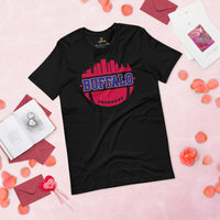 Buffalo Skyline Football Fanatic Vintage Graphic T-Shirt: Ideal Gift for Him & Her, Football Fans - Retro Style Game Day Shirt - Black
