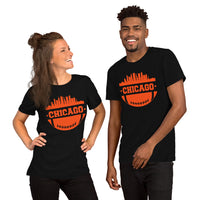 Chicago Skyline Football Fanatic Vintage Graphic T-Shirt: Ideal Gift for Him & Her, Football Fans - Retro Style Game Day Shirt - Black, Unisex