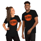 Denver Skyline Football Fanatic Vintage Graphic T-Shirt: Ideal Gift for Him & Her, Football Fans - Retro Style Game Day Shirt - Black, Unisex