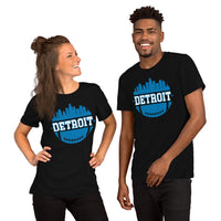 Detroit Skyline Football Fanatic Vintage Graphic T-Shirt: Ideal Gift for Him & Her, Football Fans - Retro Style Game Day Shirt - Black, Unisex
