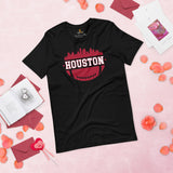 Houston Skyline Football Fanatic Vintage Graphic T-Shirt: Ideal Gift for Him & Her, Football Fans - Retro Style Game Day Shirt - Black