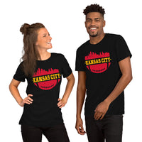 Kansas City Skyline Football Fanatic Vintage Graphic T-Shirt: Ideal Gift for Him & Her, Football Fans - Retro Style Game Day Shirt - Black, Unisex