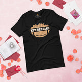 New Orleans Skyline Football Fanatic Vintage Graphic T-Shirt: Ideal Gift for Him & Her, Football Fans - Retro Style Game Day Shirt - Black