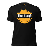 The Burgh Skyline Football Fanatic Vintage Graphic T-Shirt: Ideal Gift for Him & Her, Football Fans - Retro Style Game Day Shirt - Black