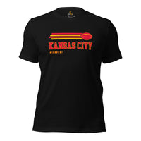 Kansas City, Missouri Football Fanatic Vintage Graphic Shirt: Ideal Gifts for Him & Her, Football Fans - Retro Style Game Day Shirt - Black