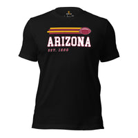 Arizona Est.1898 Football Fanatic Vintage Graphic Shirt: Gift Ideas for Him & Her, Football Fans - Retro Style Game Day Shirt - Black