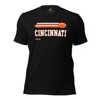 Cincinnati, Ohio Football Fanatic Vintage Graphic Shirt: Gift Ideas for Him & Her, Football Fans - Retro Style Game Day Shirt - Black