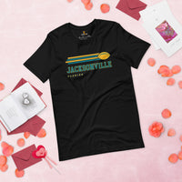 Jacksonville, Florida Football Fanatic Vintage Graphic Shirt: Gift Ideas for Him & Her, Football Fans - Retro Style Game Day Shirt - Black