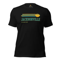 Jacksonville, Florida Football Fanatic Vintage Graphic Shirt: Gift Ideas for Him & Her, Football Fans - Retro Style Game Day Shirt - Black
