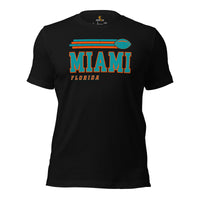 Miami, Florida Football Fanatic Vintage Graphic Shirt: Gift Ideas for Him & Her, Football Fans - Retro Style Game Day Shirt - Black