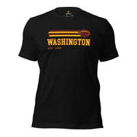 Washington Football Fanatic Vintage Graphic Shirt: Gift Ideas for Him & Her, Football Fans - Retro Style Game Day Shirt - Black