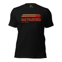 San Francisco, California Football Fanatic Vintage Graphic Shirt: Gift Ideas for Him & Her, Football Fans - Retro Style Game Day Shirt - Black