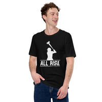 Funny Baseball T-Shirt - Gift Ideas for Him & Her, Baseball Lovers & Enthusiasts - All Rise Shirt - Game Day Tees for Men & Women - Black