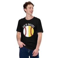 Funny Baseball T-Shirt - Father's Day Gift Ideas for Him, Baseball Lovers & Enthusiasts - Dad of Ballers Shirt - Game Day Tees for Men - Black