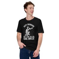 Funny Baseball T-Shirt - Gift Ideas for Him & Her, Baseball Lovers & Enthusiasts - Keep Swinging I Like The Cool Breeze Shirt - Black