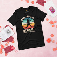 Funny Baseball T-Shirt - Gift Ideas for Him & Her, Baseball Lovers & Enthusiasts - Born To Play Baseball Forced To Work Shirt - Black