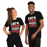 Funny Baseball T-Shirt - Gift Ideas for Him & Her, Baseball Lovers & Enthusiasts - Eat Sleep Baseball Repeat Shirt - Game Day Shirt - Black, Unisex