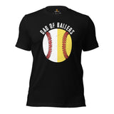 Funny Baseball T-Shirt - Father's Day Gift Ideas for Him, Baseball Lovers & Enthusiasts - Dad of Ballers Shirt - Game Day Tees for Men - Black