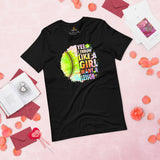 Funny Baseball T-Shirt - Gift Ideas for Her, Baseball Lovers & Enthusiasts - Yes, I Throw Like A Girl Want A Lesson Shirt - Black