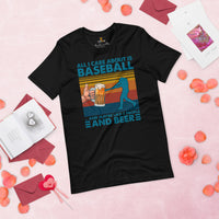 Baseball T-Shirt - Gift Ideas for Him & Her, Beer Lovers, Baseball Lovers & Enthusiasts - All I Care About Is Baseball And Beer Shirt - Black