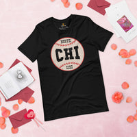 Vintage Baseball T-Shirt - Gift Ideas for Him & Her, Baseball Lovers & Enthusiasts - North Chicago Side Shirt - Retro Game Day Tee - Black