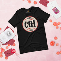 Vintage Baseball T-Shirt - Gift Ideas for Him & Her, Baseball Lovers & Enthusiasts - South Chicago Side Shirt - Retro Game Day Tee - Black