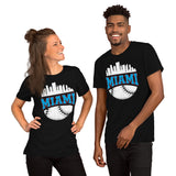 Vintage Miami Skyline Baseball Fanatic Shirt: Gift Ideas for Him & Her, Baseball Lovers & Enthusiasts - Retro Style Game Day Shirt - Black, Unisex