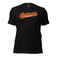 Vintage Baltimore Baseball Fanatic Shirt: Ideal Gifts for Him & Her, Baseball Lovers & Enthusiasts - Retro Style Game Day Shirt - Black