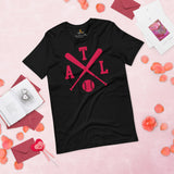 Vintage Atlanta Baseball Emblem Fanatic T-Shirt: Ideal Gifts for Him & Her, Baseball Lovers & Enthusiasts - Retro Style Game Day Shirt - Black