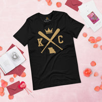 Vintage Kansas City Baseball Emblem Fanatic T-Shirt: Ideal Gifts for Him & Her, Baseball Lovers & Enthusiasts - Retro Game Day Tee - Black