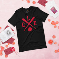 Vintage Cleveland Baseball Emblem Fanatic T-Shirt: Ideal Gifts for Him & Her, Baseball Lovers & Enthusiasts - Retro Style Game Day Tee - Black