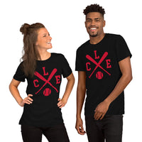 Vintage Cleveland Baseball Emblem Fanatic T-Shirt: Ideal Gifts for Him & Her, Baseball Lovers & Enthusiasts - Retro Style Game Day Tee - Black, Unisex