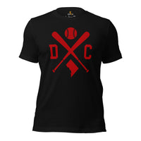 Vintage Washington Baseball Emblem Fanatic T-Shirt: Ideal Gifts for Him & Her, Baseball Lovers & Enthusiasts - Retro Style Game Day Tee - Black