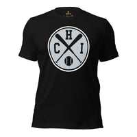 Vintage Chicago Baseball Emblem Fanatic T-Shirt: Gift Ideas for Him & Her, Baseball Lovers & Enthusiasts - Retro Style Game Day Shirt - Black