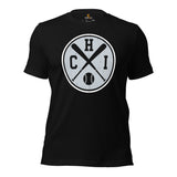 Vintage Chicago Baseball Emblem Fanatic T-Shirt: Gift Ideas for Him & Her, Baseball Lovers & Enthusiasts - Retro Style Game Day Shirt - Black