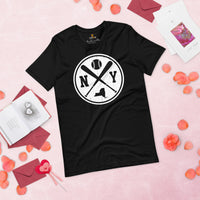 Vintage New York Baseball Emblem Fanatic T-Shirt: Gift Ideas for Him & Her, Baseball Lovers & Enthusiasts - Retro Style Game Day Shirt - Black