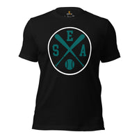 Vintage Seattle Baseball Emblem Fanatic T-Shirt: Gift Ideas for Him & Her, Baseball Enthusiasts & Lovers - Retro Style Game Day Tee - Black