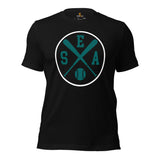 Vintage Seattle Baseball Emblem Fanatic T-Shirt: Gift Ideas for Him & Her, Baseball Enthusiasts & Lovers - Retro Style Game Day Tee - Black