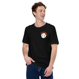 Retro Baltimore Baseball Emblem Fanatic T-Shirt: Gift Ideas for Him & Her, Baseball Enthusiasts & Lovers - Vintage Game Day Tee - Black, Front